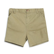 Baby Boys Solid Twill Shorts, Olive Green
