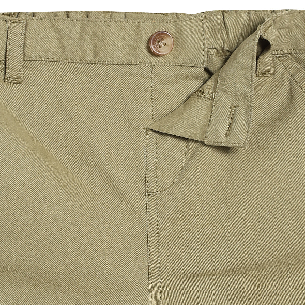 Baby Boys Solid Twill Shorts, Olive Green