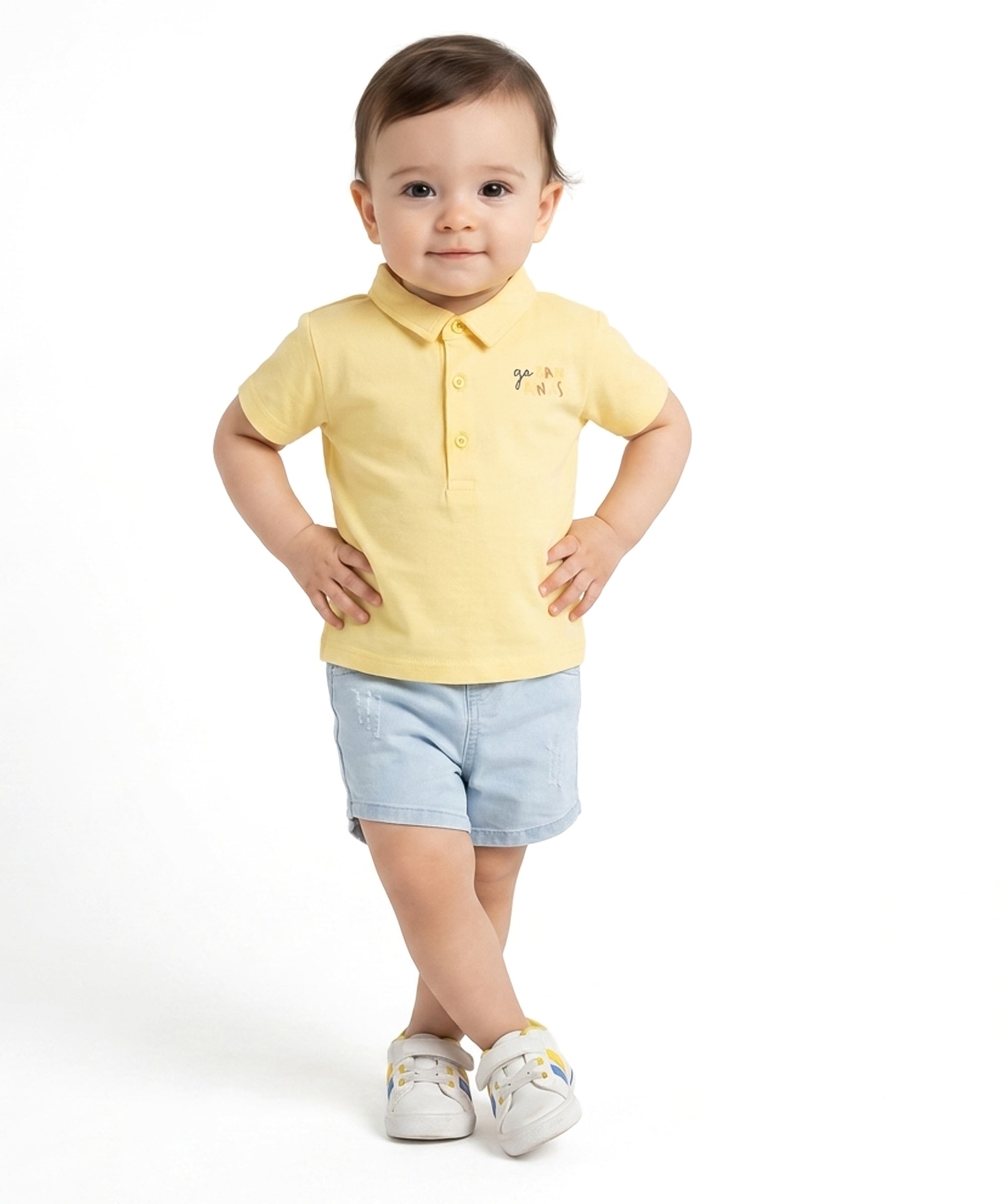 Baby Boys Solid Denim Shorts, Light Blue