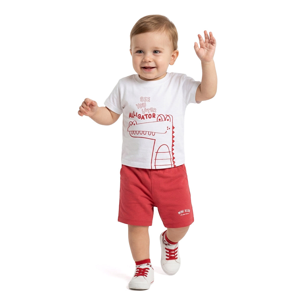 Baby Boys Solid Shorts, Red