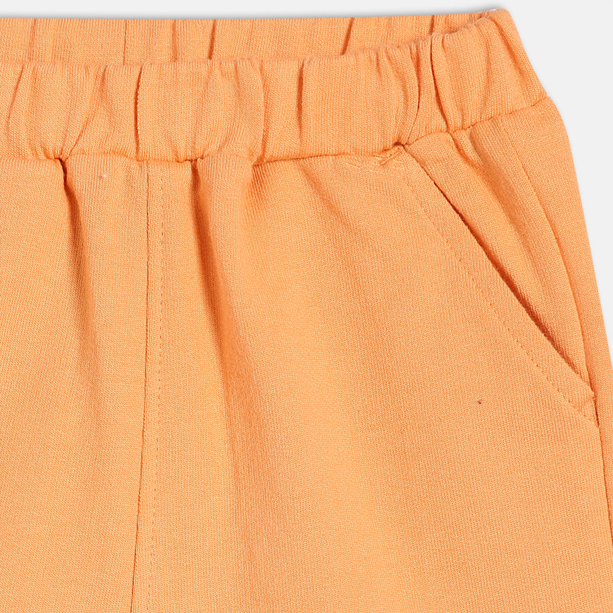 Boys Solid Shorts With Elasticated Waist, Peach