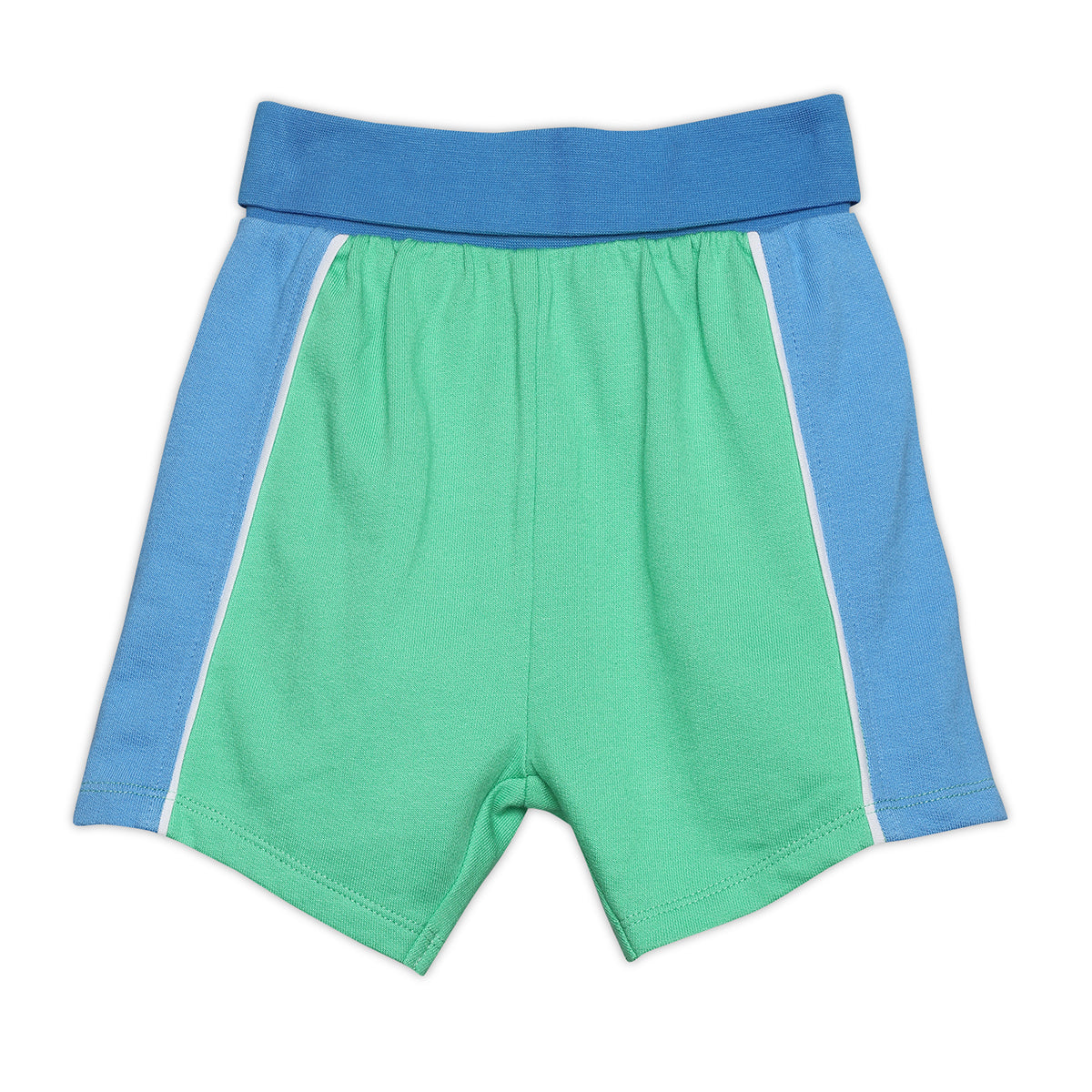 Baby Boys Colourblock Top and Shorts Set, Blue & Green