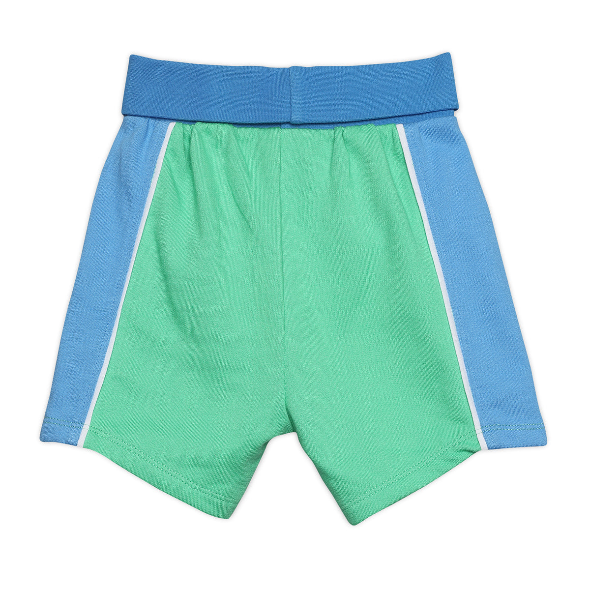 Baby Boys Colourblock Top and Shorts Set, Blue & Green