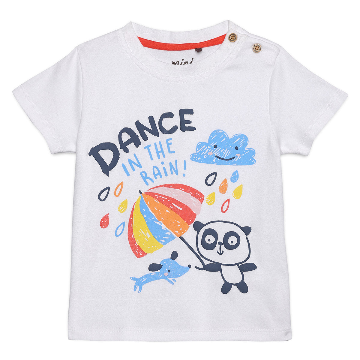 Baby Boys “Dance in the Rain” Printed Top and Shorts Set, Multicolour