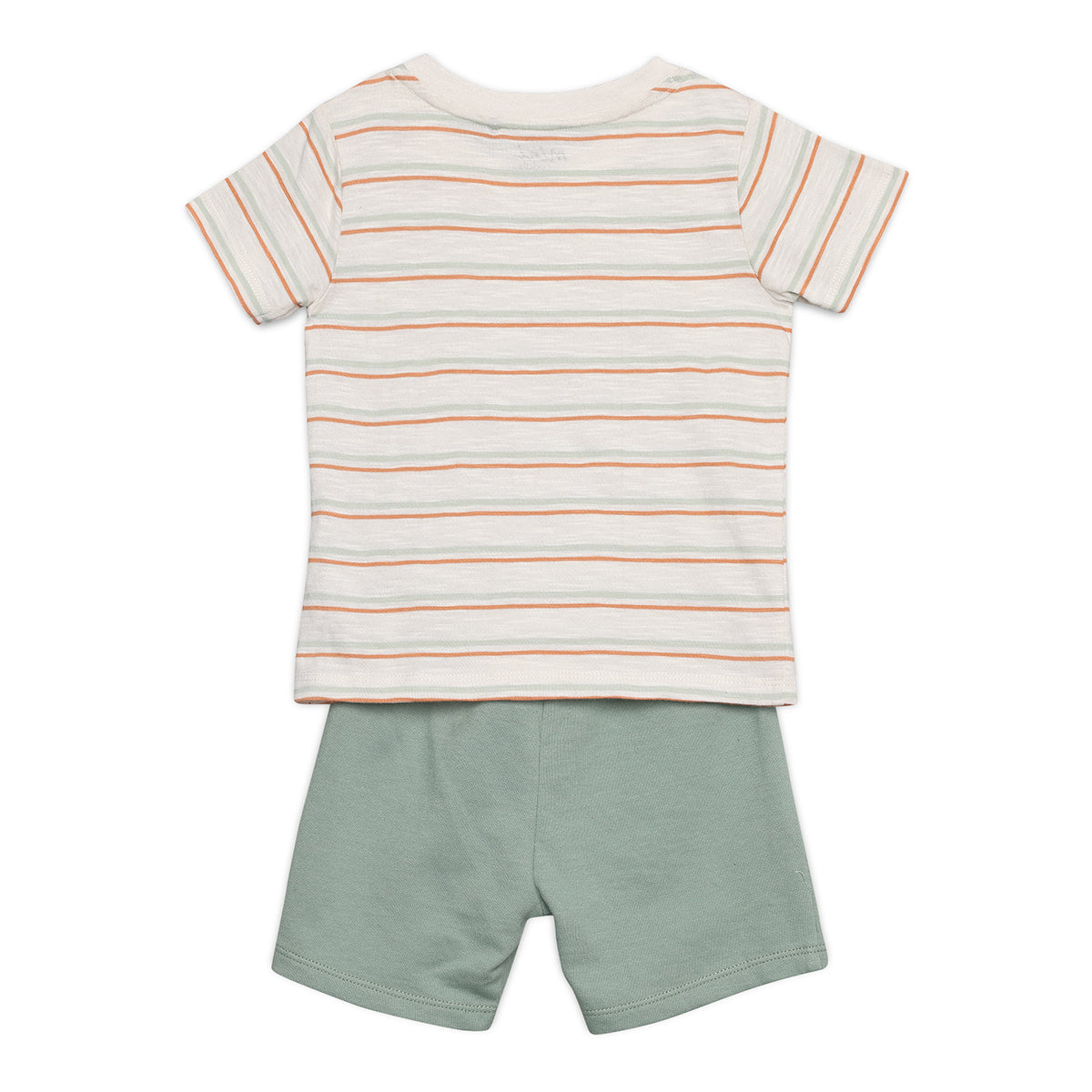 Baby Boys Striped “Explore More” Top and Shorts Set, Multicolour