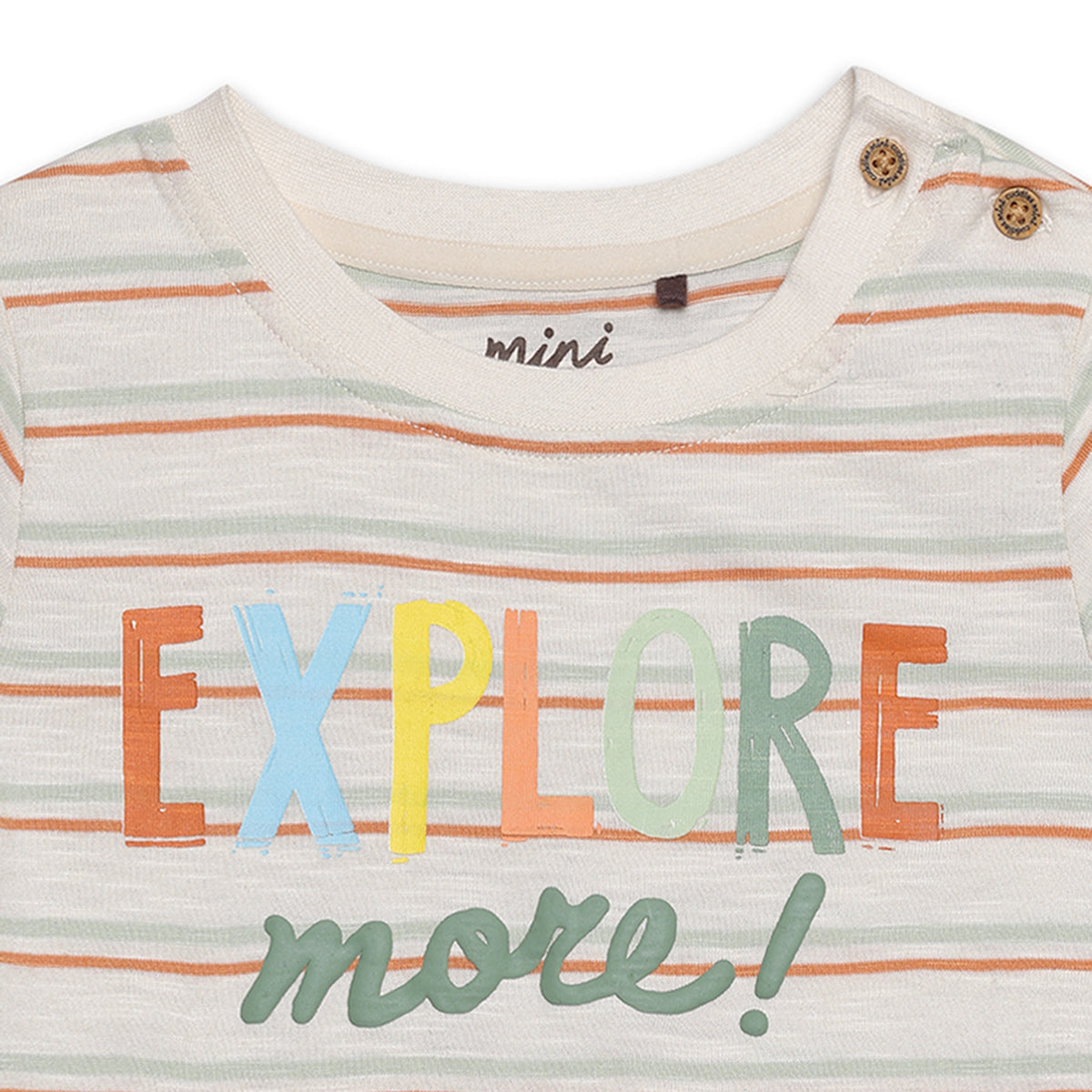 Baby Boys Striped “Explore More” Top and Shorts Set, Multicolour