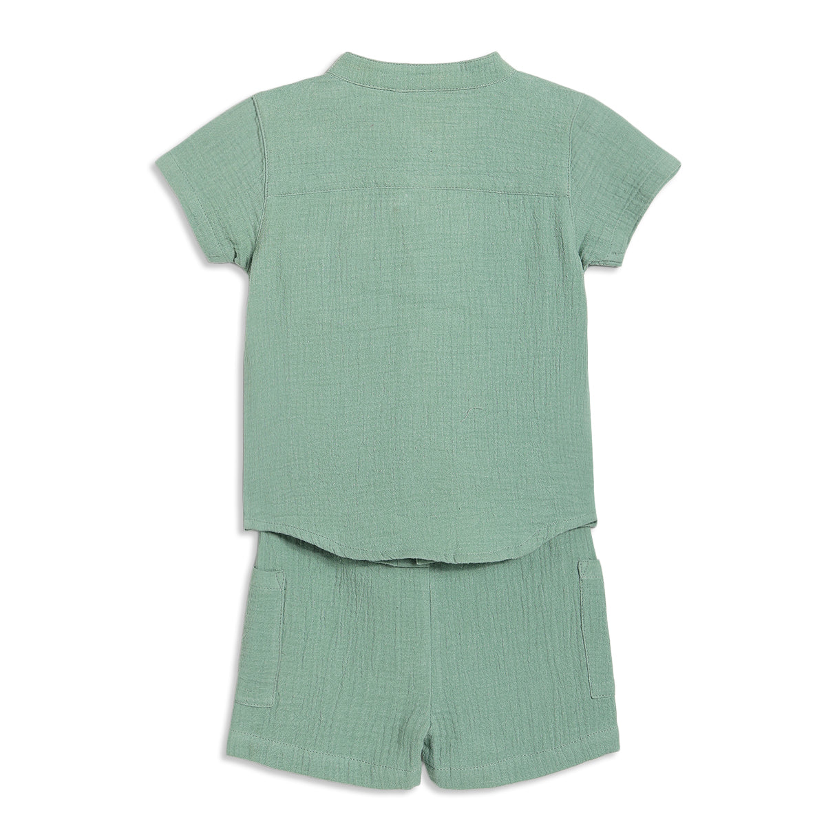 Baby Boys Solid Shirt and Shorts Set, Sage Green