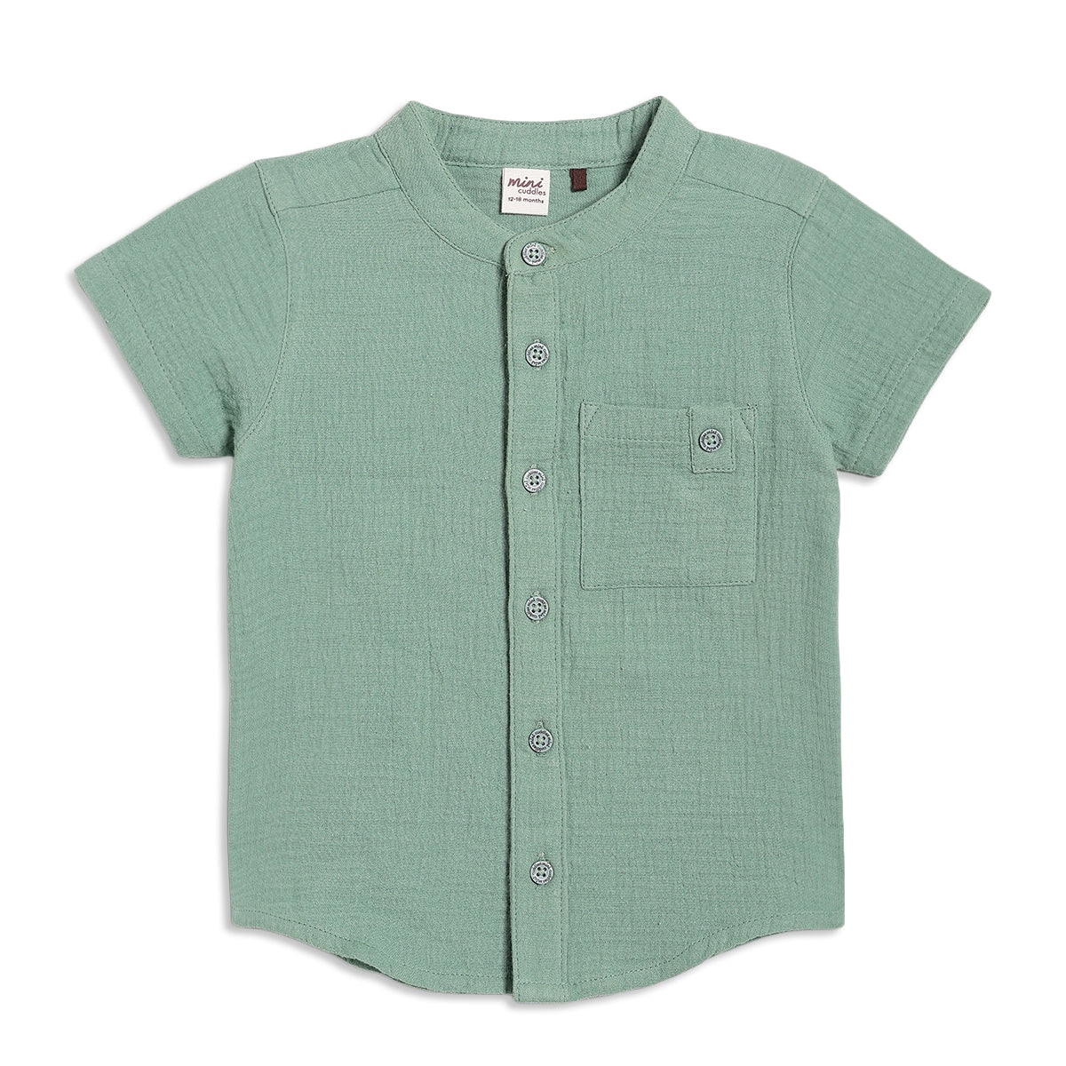 Baby Boys Solid Shirt and Shorts Set, Sage Green