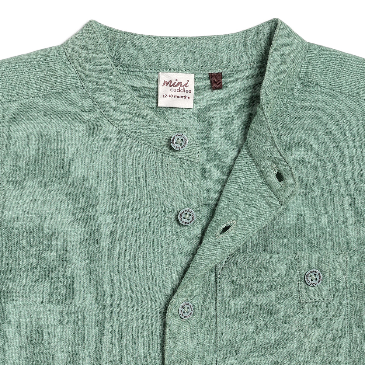Baby Boys Solid Shirt and Shorts Set, Sage Green