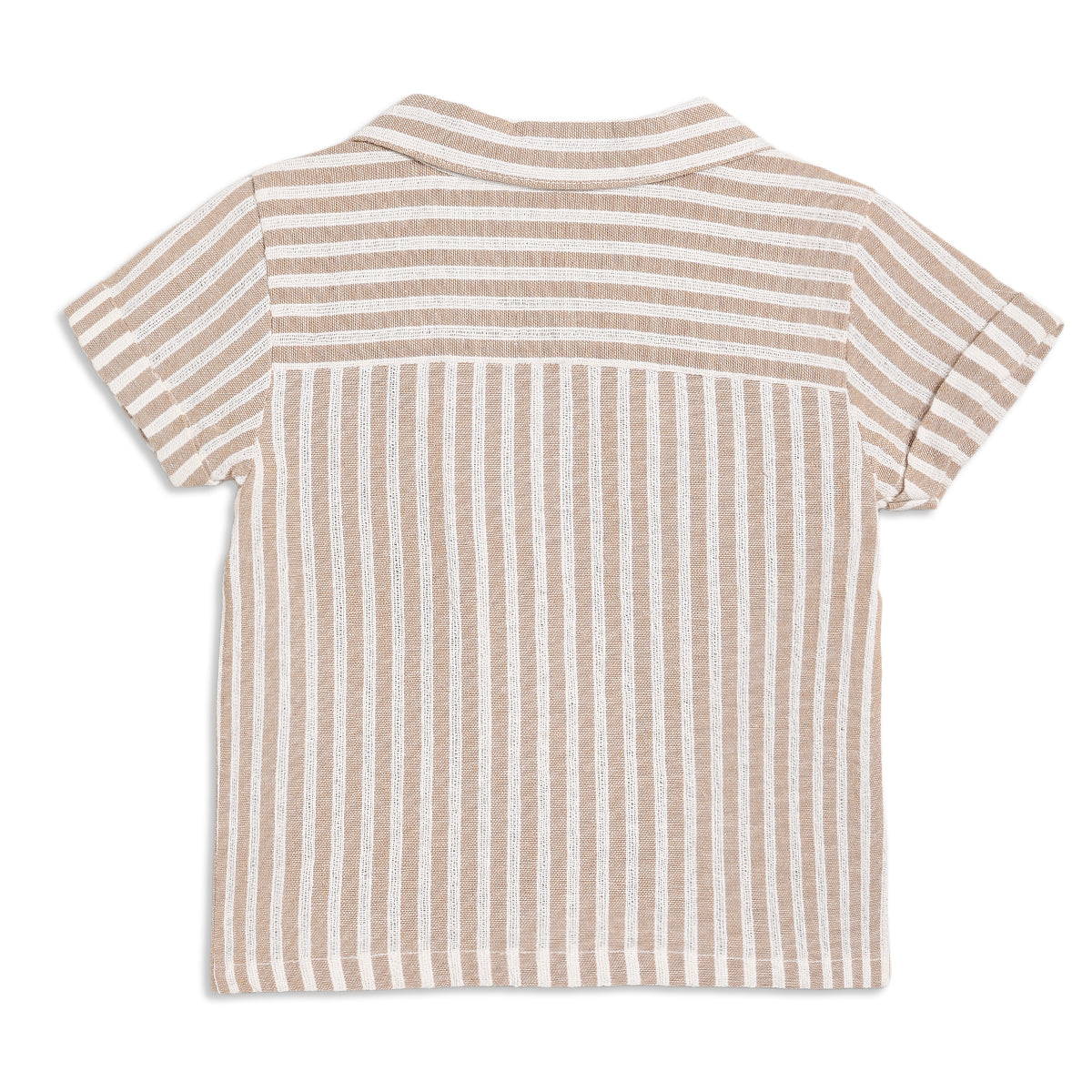 Baby Boys Striped Shirt and Shorts Set, Beige and White