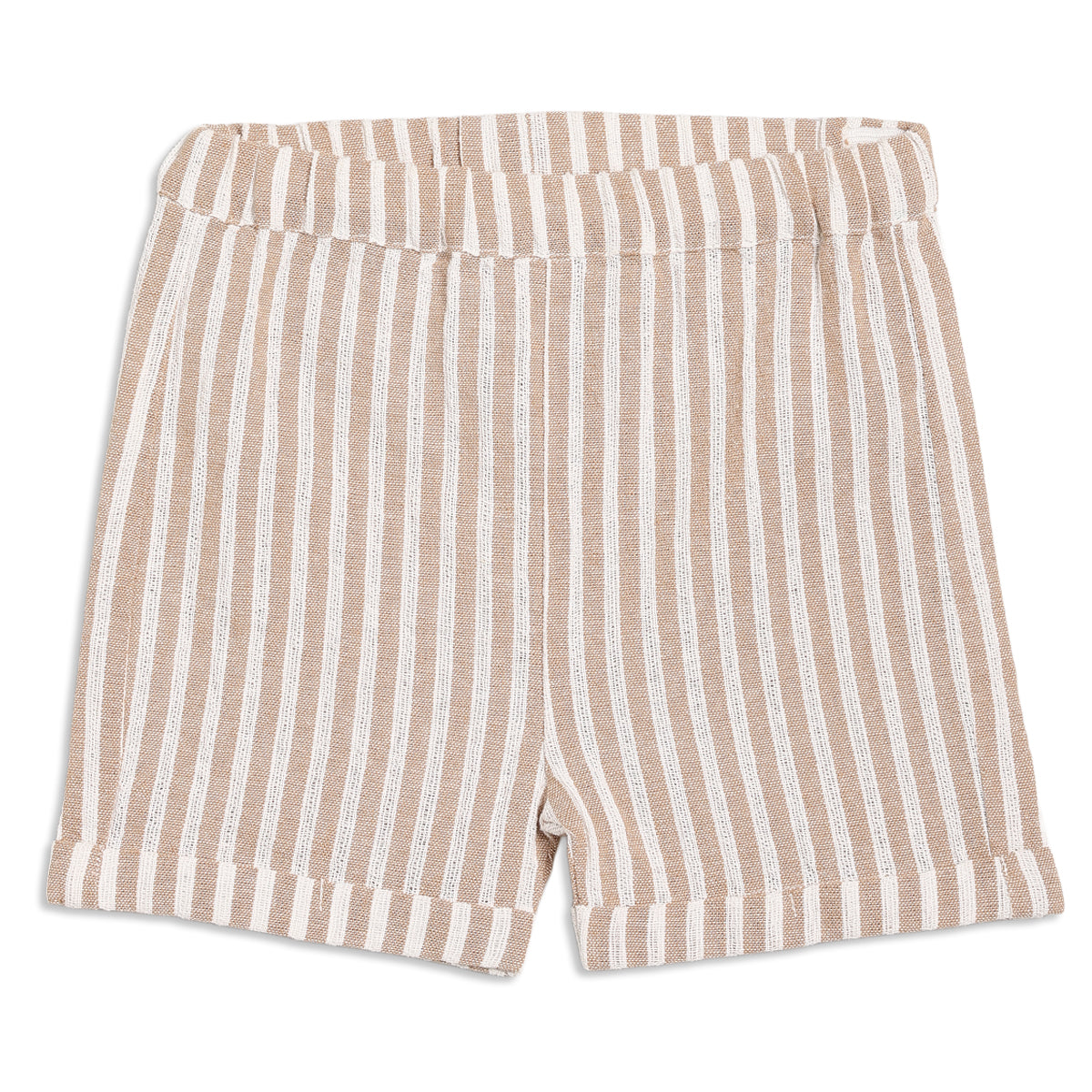 Baby Boys Striped Shirt and Shorts Set, Beige and White
