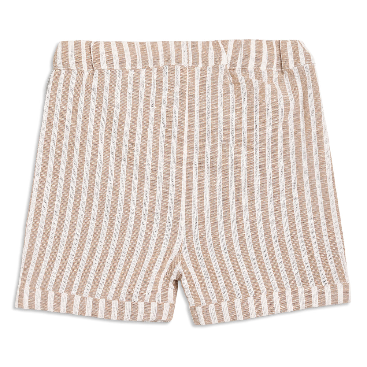 Baby Boys Striped Shirt and Shorts Set, Beige and White