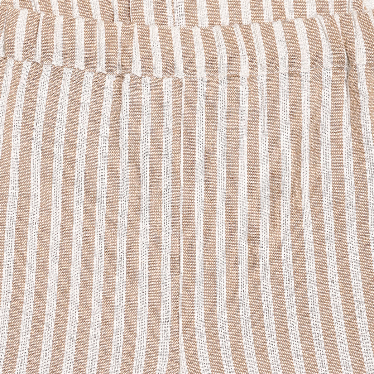 Baby Boys Striped Shirt and Shorts Set, Beige and White