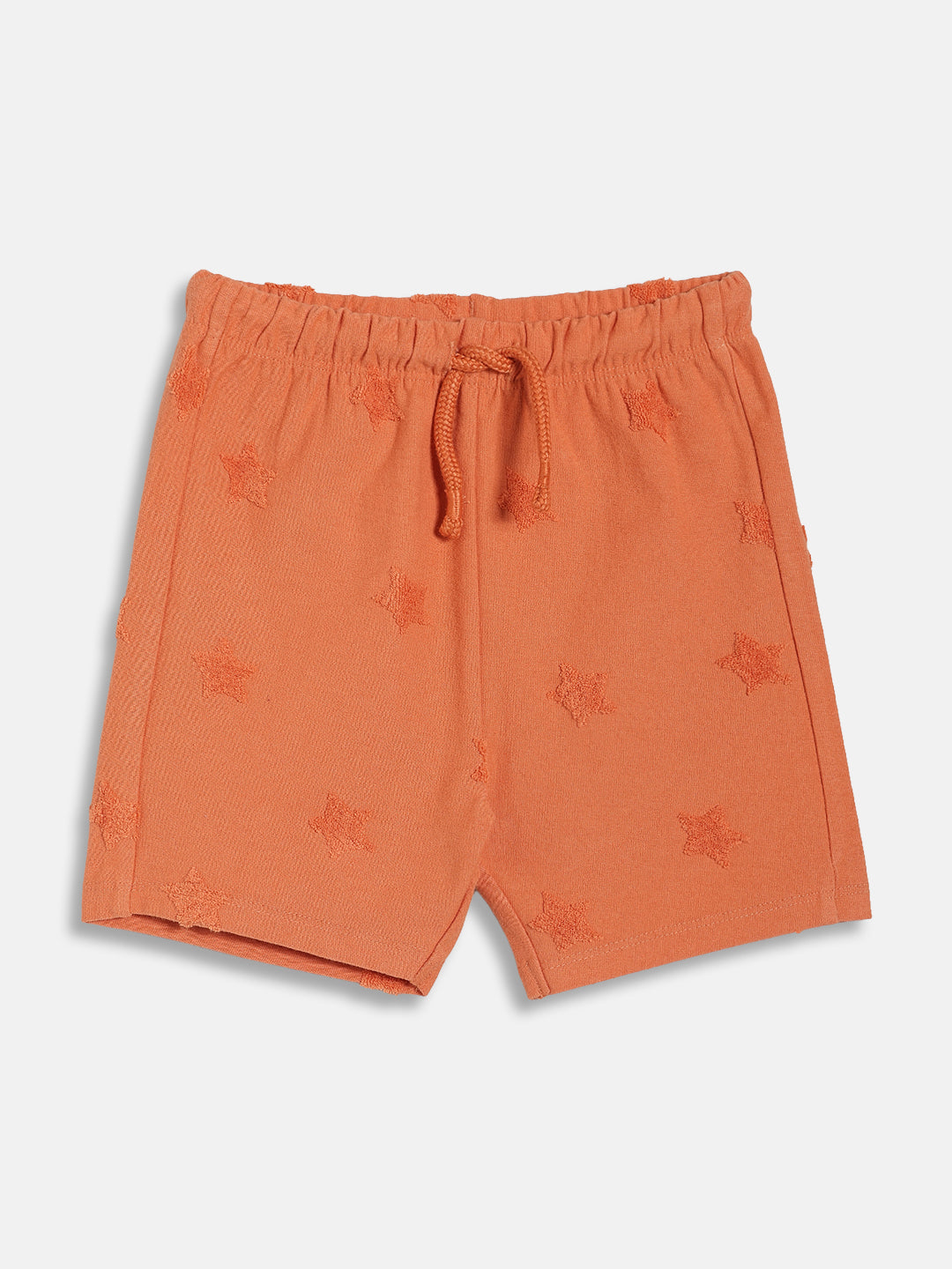 Baby Boys Star Textured Polo T-Shirt with Shorts Set, Rust Orange