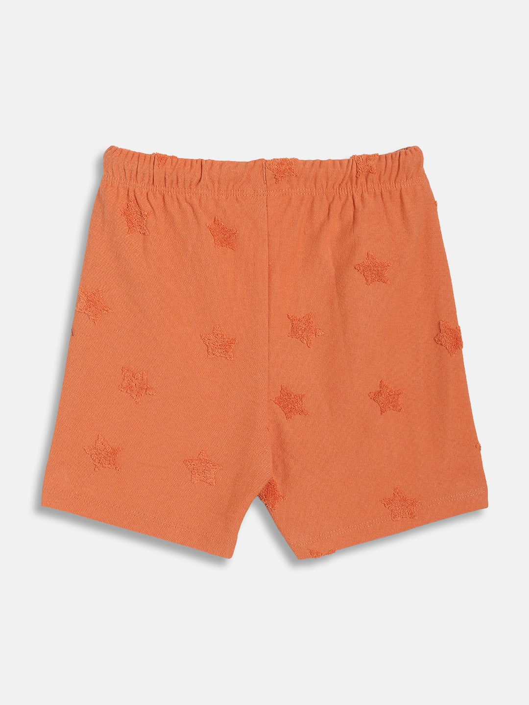 Baby Boys Star Textured Polo T-Shirt with Shorts Set, Rust Orange