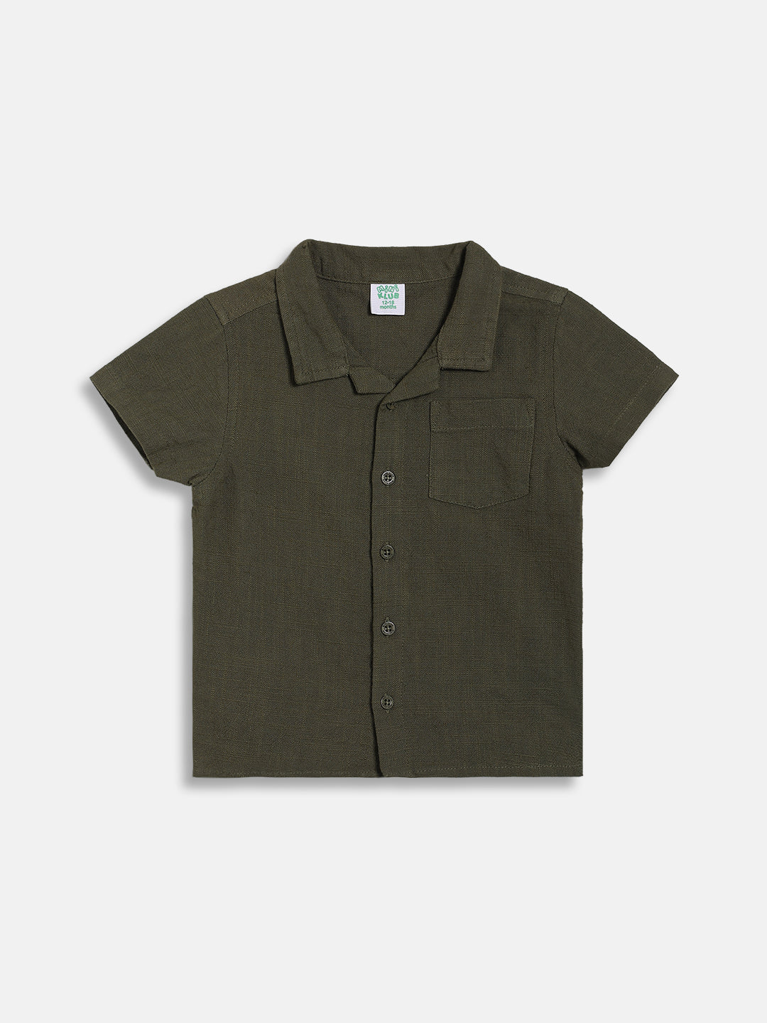Baby Boys Solid Shirt with Shorts Set, Olive Green