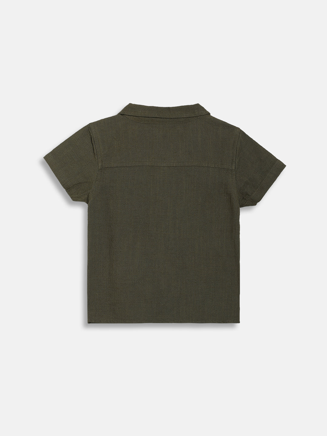 Baby Boys Solid Shirt with Shorts Set, Olive Green