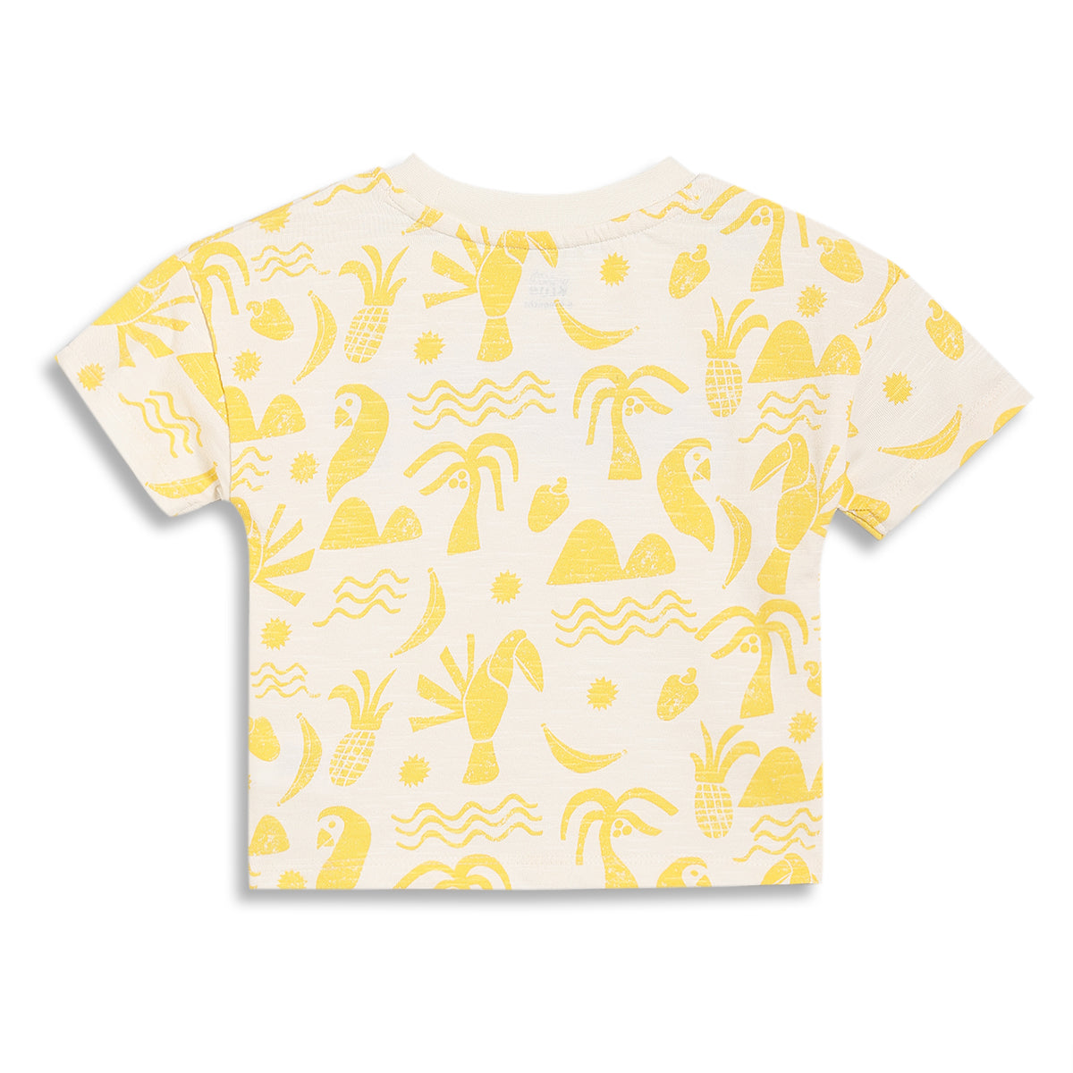 Baby Boys Tropical Print T-Shirt and Shorts Set, Cream and Yellow