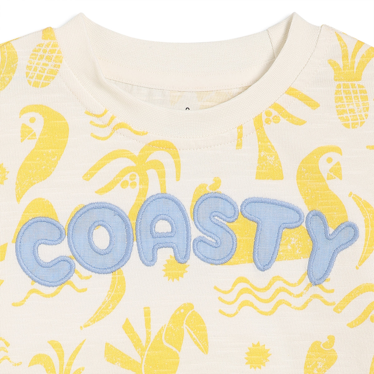 Baby Boys Tropical Print T-Shirt and Shorts Set, Cream and Yellow