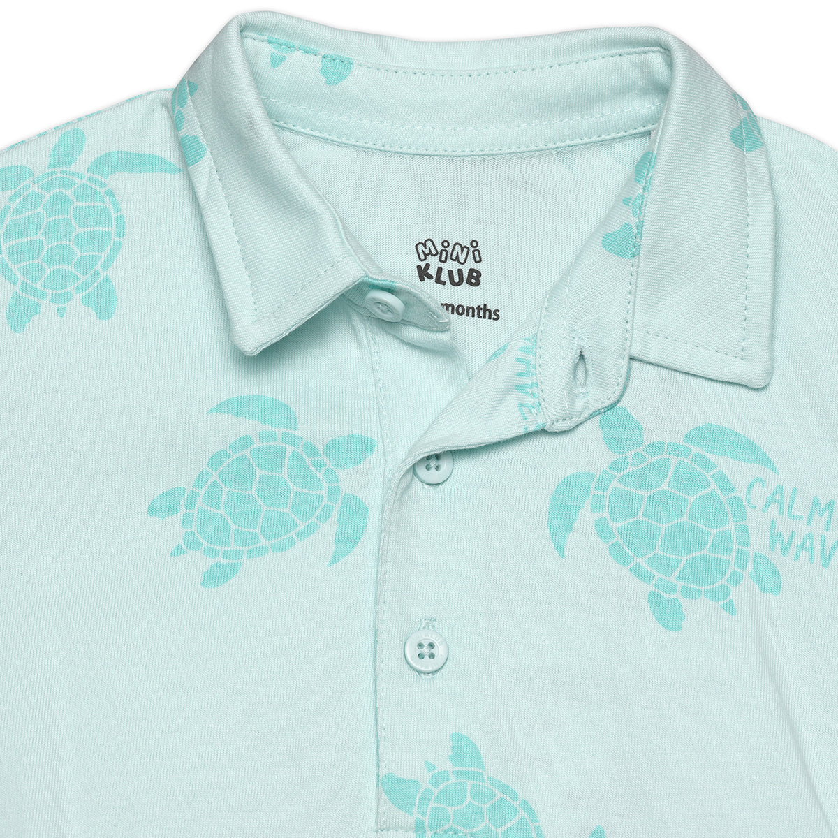 Baby BoysAll Over Turtle Print Polo and Shorts Set, Mint Green