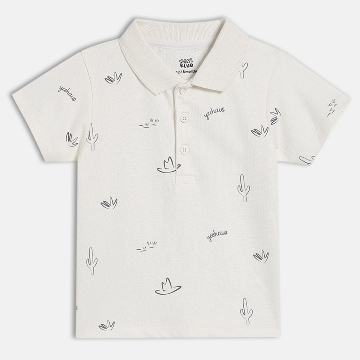 Baby Boys Printed Polo T-shirt and Shorts Set, Off White