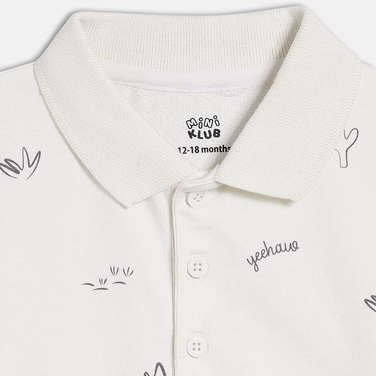 Baby Boys Printed Polo T-shirt and Shorts Set, Off White