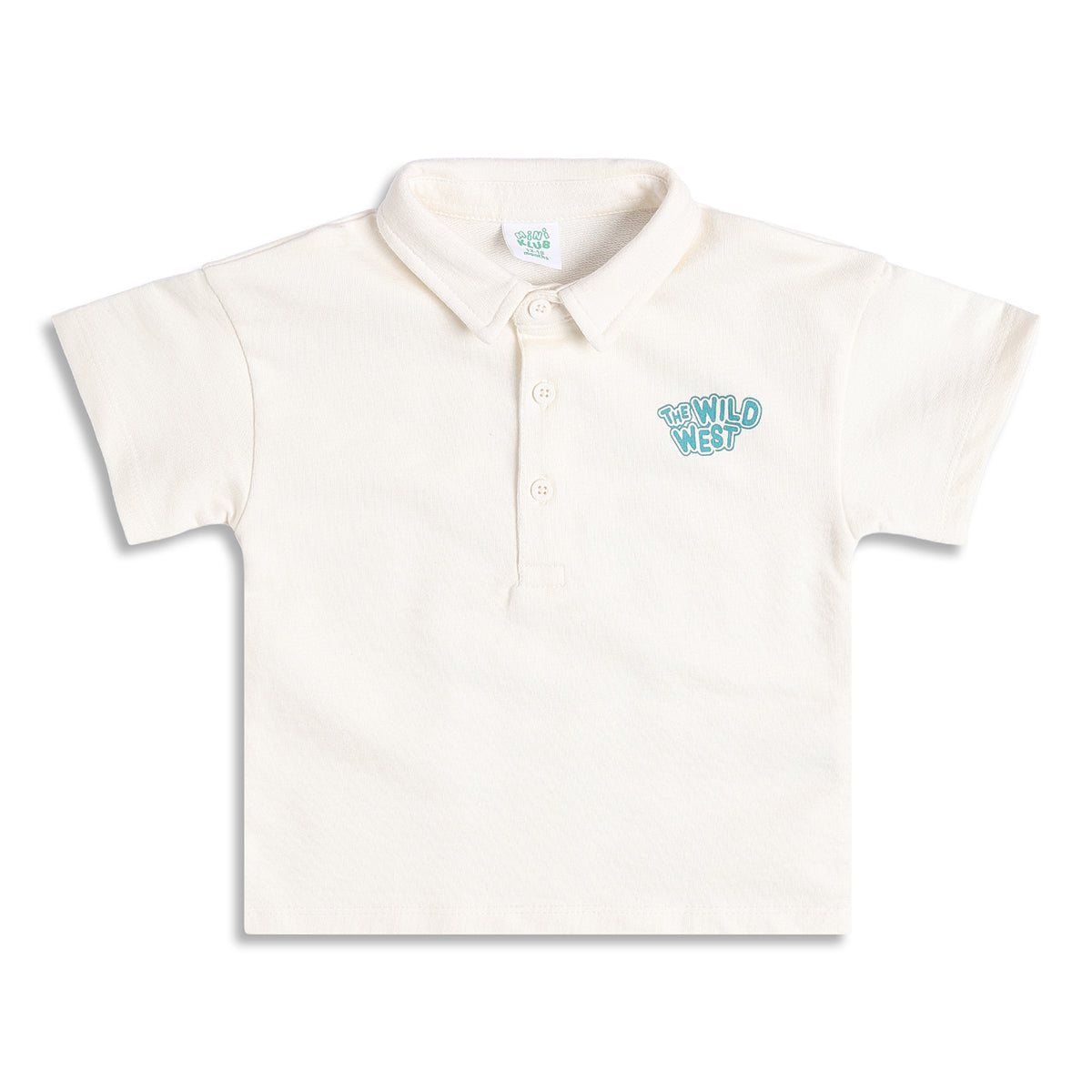 Boys Polo T-Shirt And Striped Shorts Set, Off White and Blue