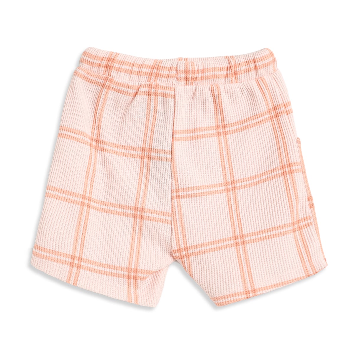Baby Boys Peach Checked Top and Bottom Set Regular Fit Casual Co-ord Set