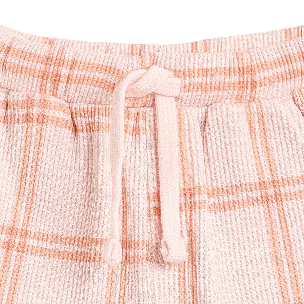Baby Boys Peach Checked Top and Bottom Set Regular Fit Casual Co-ord Set