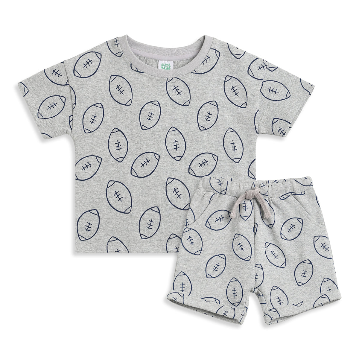 Baby Boys Grey Cotton T-Shirt and Shorts Set Regular Fit Casual Kids Co-ord Set