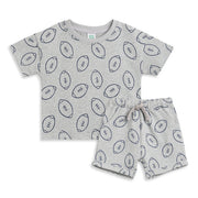 Baby Boys Grey Cotton T-Shirt and Shorts Set Regular Fit Casual Kids Co-ord Set