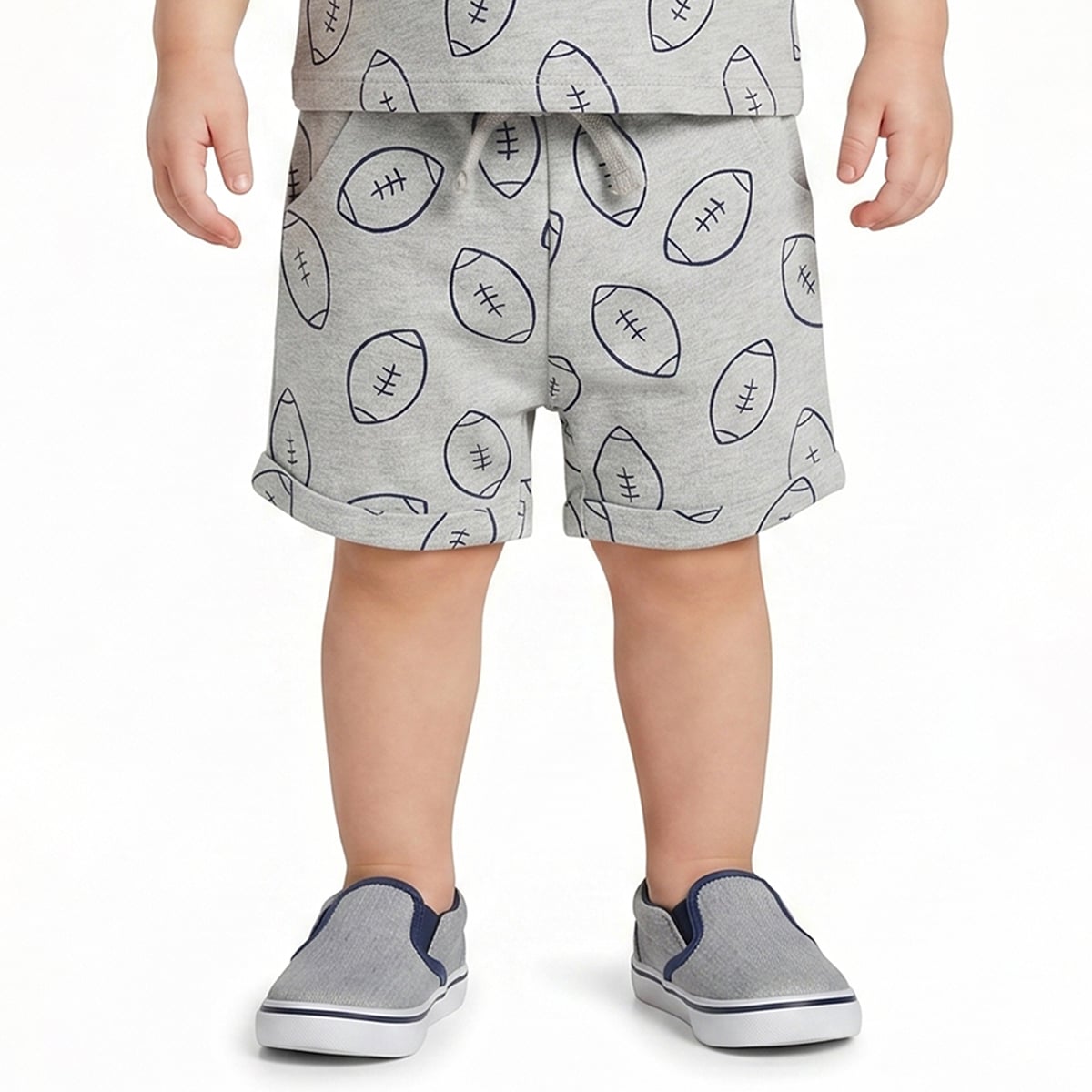 Baby Boys Grey Cotton T-Shirt and Shorts Set Regular Fit Casual Kids Co-ord Set