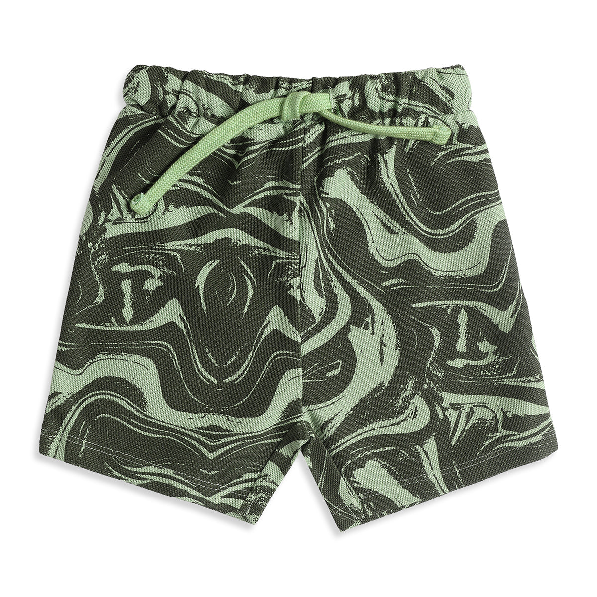 Baby Boys Green Cotton T-Shirt and Shorts Set Regular Fit Casual Kids Set