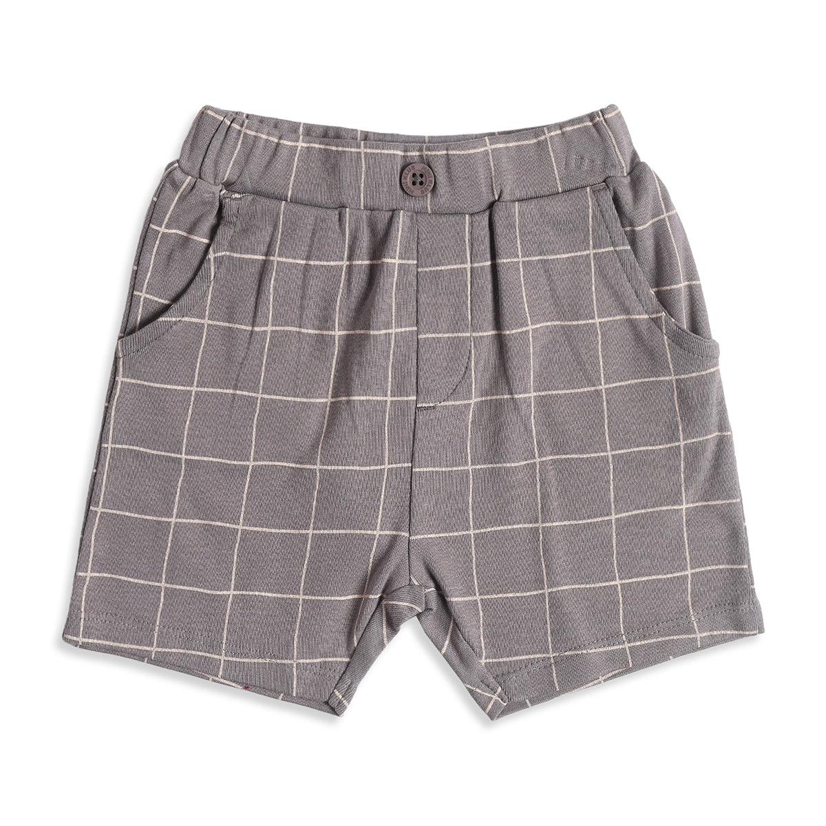 Baby Boys Grey Cotton Shirt and Shorts Set Regular Fit Casual Kids Set