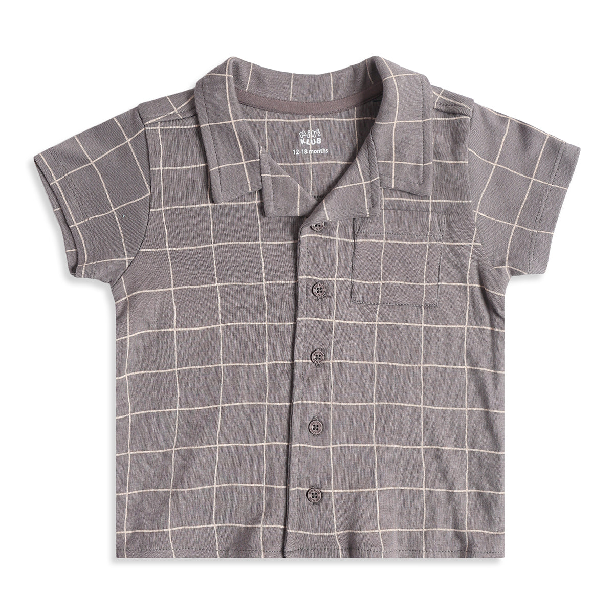 Baby Boys Grey Cotton Shirt and Shorts Set Regular Fit Casual Kids Set