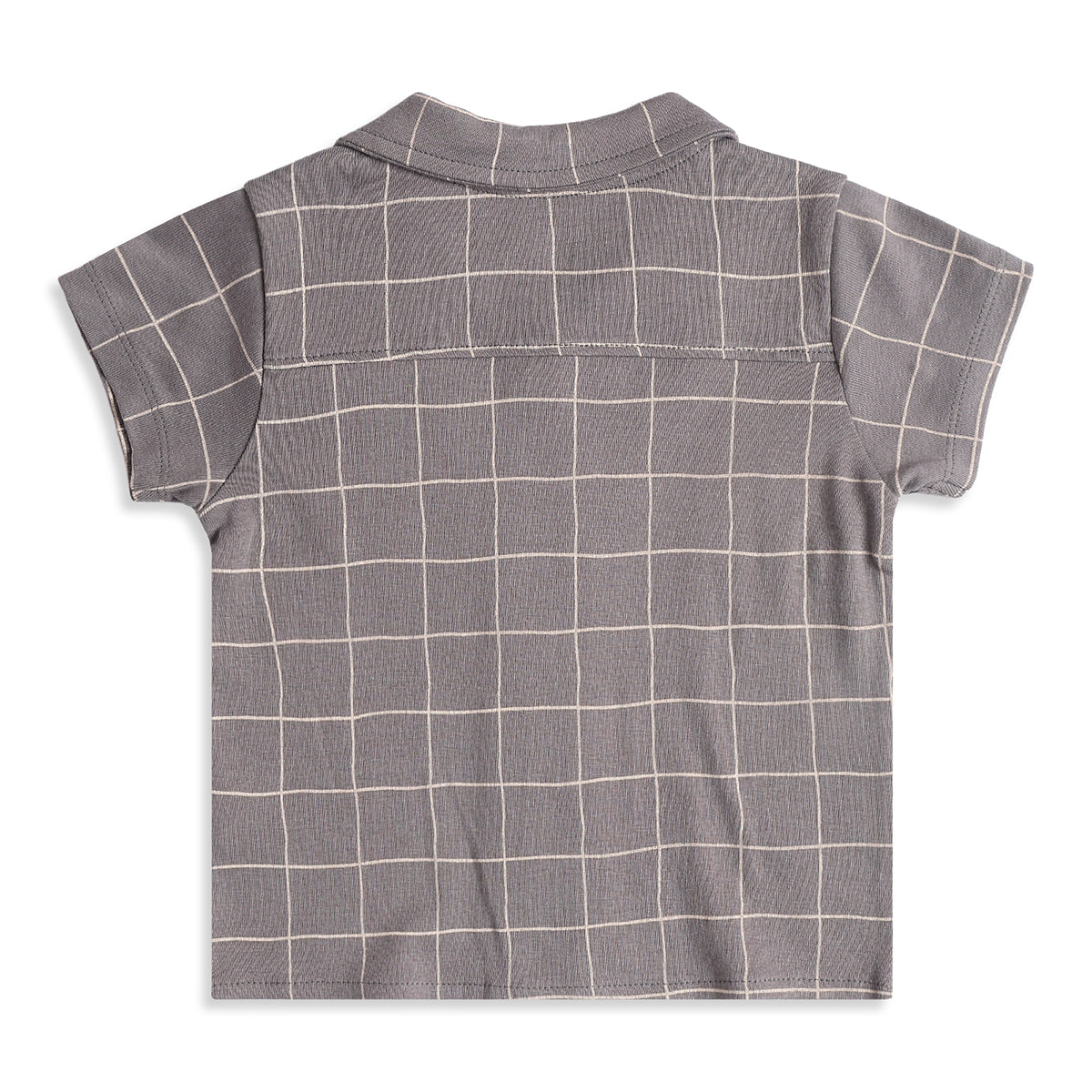 Baby Boys Grey Cotton Shirt and Shorts Set Regular Fit Casual Kids Set