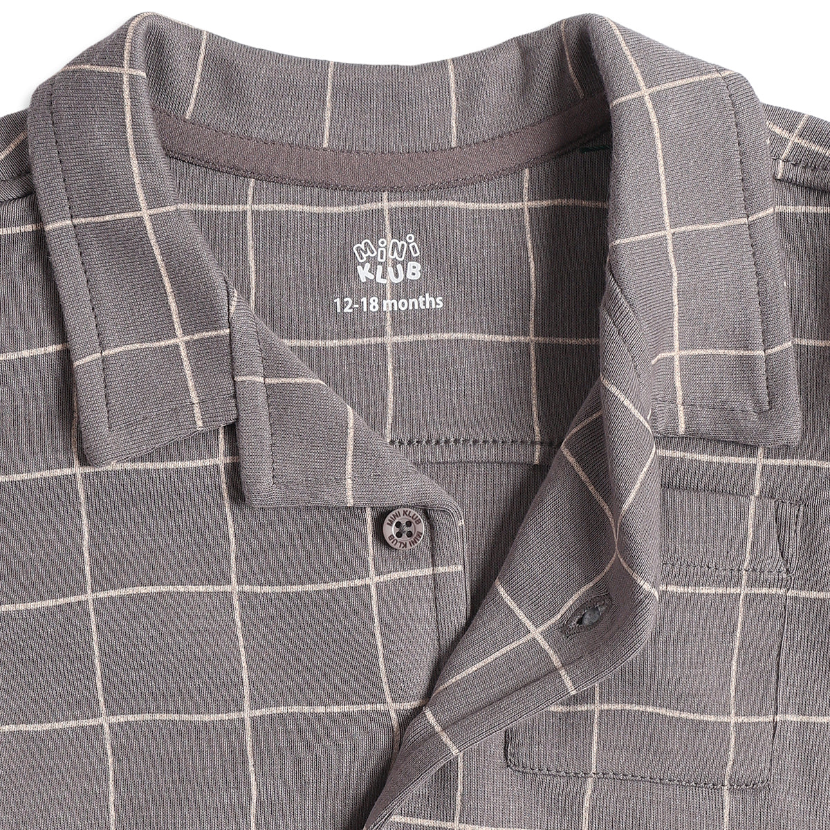 Baby Boys Grey Cotton Shirt and Shorts Set Regular Fit Casual Kids Set