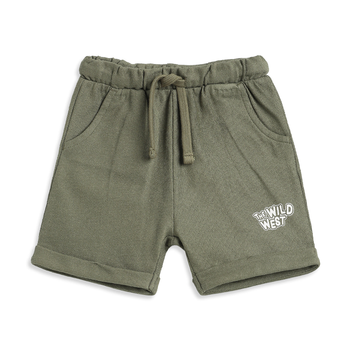 Baby Boys Olive Striped T-Shirt and Shorts Set Regular Fit Casual Co-ord Set