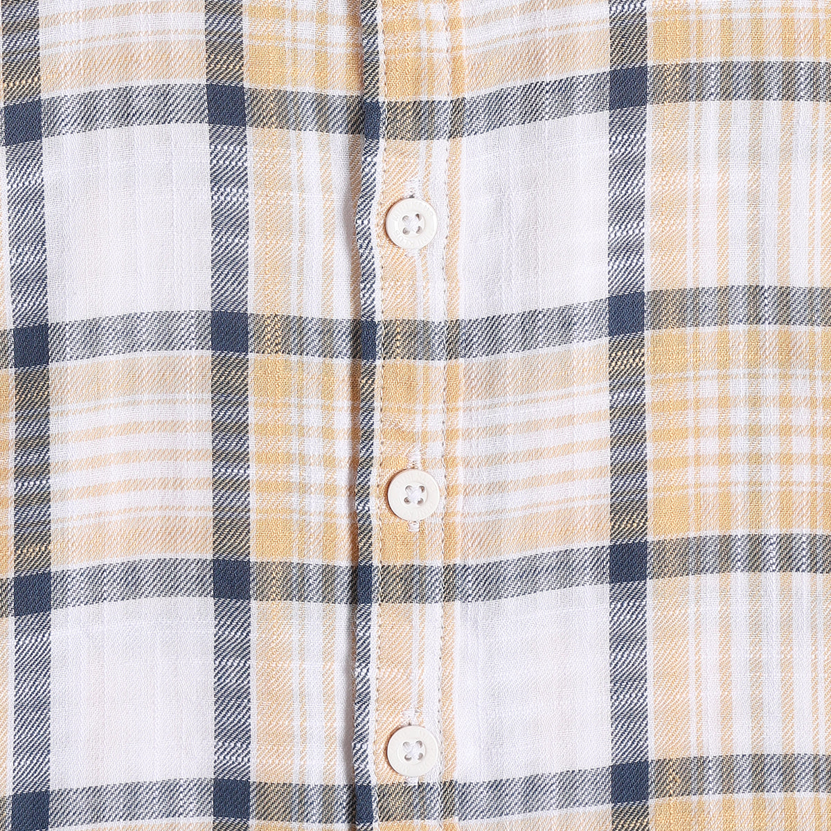 Kids Boys Yellow Checked Cotton Shirt and Shorts Co-ord Set
