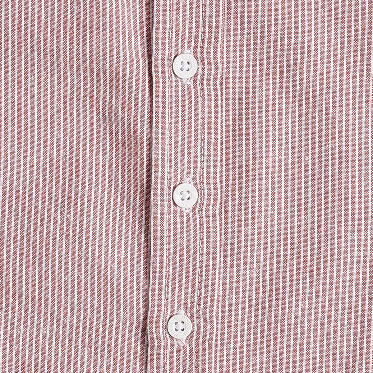 Baby Boys Pink Striped Mandarin Collar Shirt and Brown Shorts Regular Fit Casual Clothing Set
