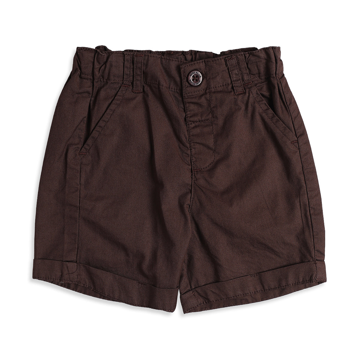Baby Boys Pink Striped Mandarin Collar Shirt and Brown Shorts Regular Fit Casual Clothing Set