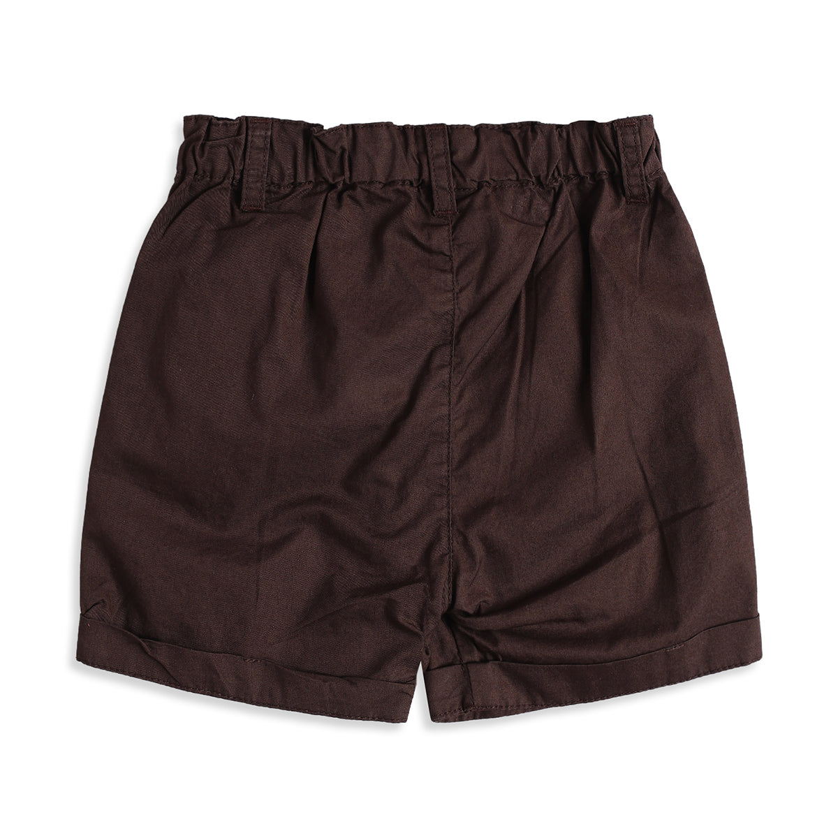Baby Boys Pink Striped Mandarin Collar Shirt and Brown Shorts Regular Fit Casual Clothing Set