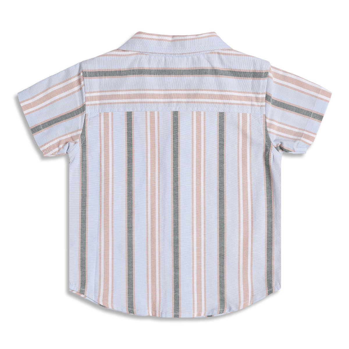 Baby Boys Blue Striped Cotton Shirt and Shorts Set Regular Fit Casual Kids Top and Bottom Set