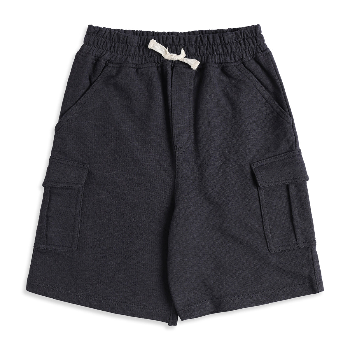 Baby Boys Beige Graphic T-Shirt with Navy Blue Cargo Shorts Casual Co-ord Set