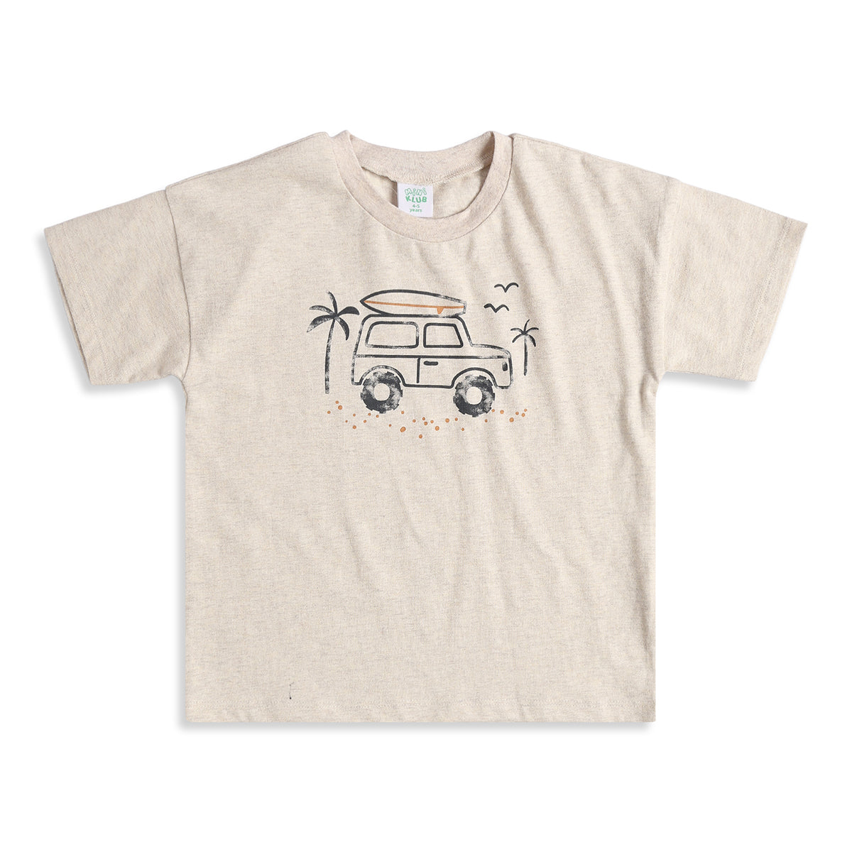 Baby Boys Beige Graphic T-Shirt with Navy Blue Cargo Shorts Casual Co-ord Set