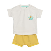 Baby Boys Lion Car Pocket T-Shirt and Shorts Set, Yellow
