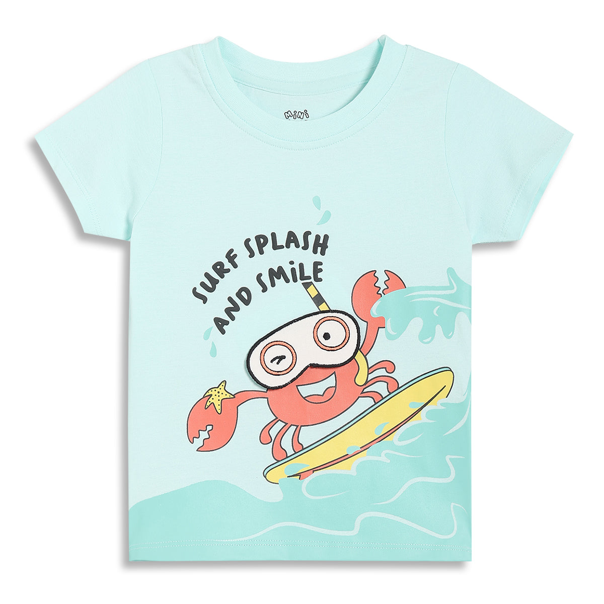 Baby Boys Crab Print T-Shirt and Shorts Set, Aqua Blue