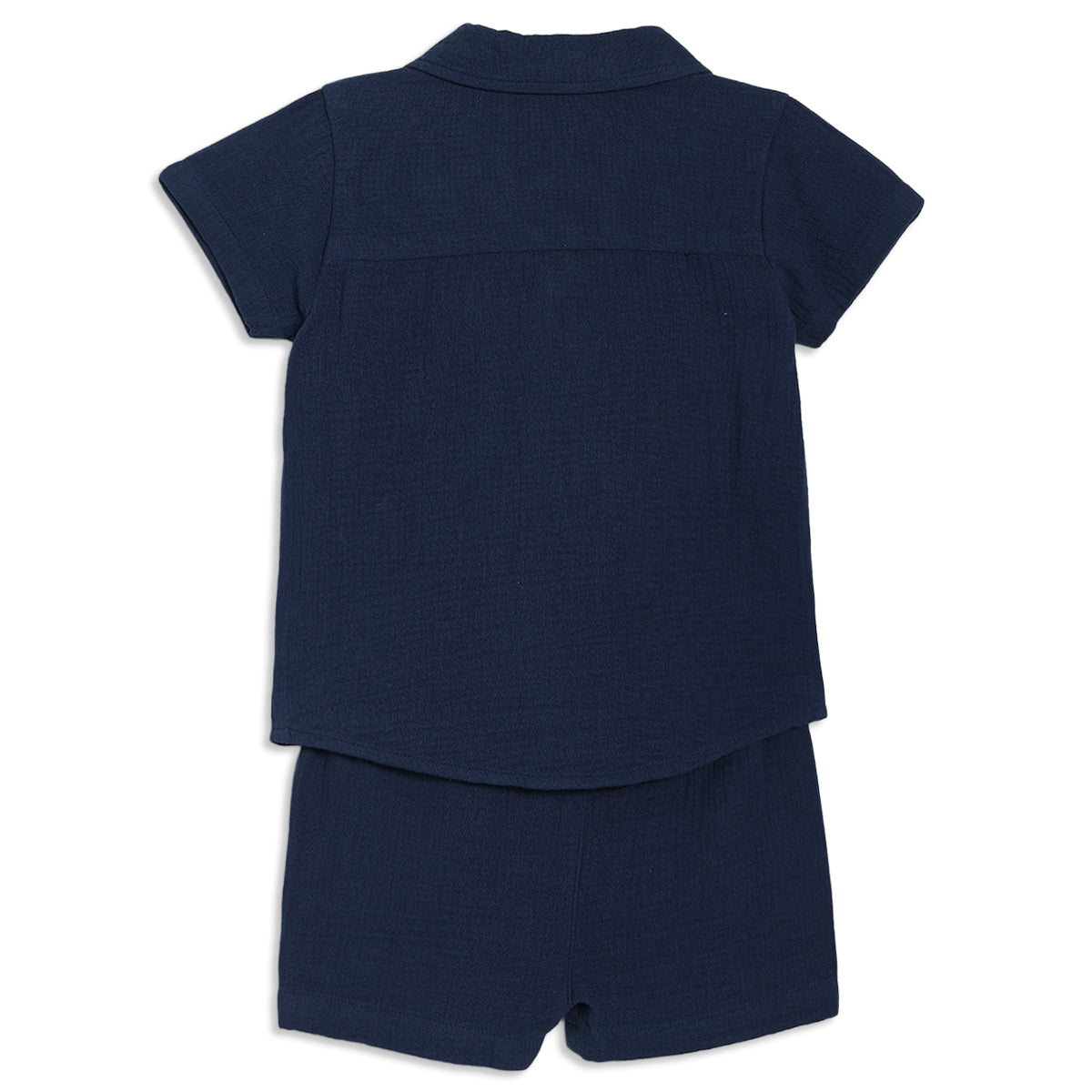 Baby Boys Solid Shirt and Shorts Set, Navy Blue