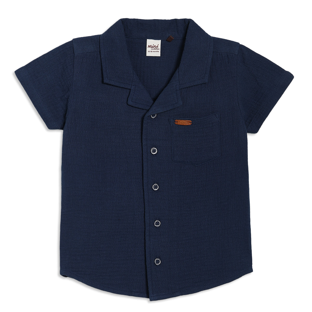 Baby Boys Solid Shirt and Shorts Set, Navy Blue