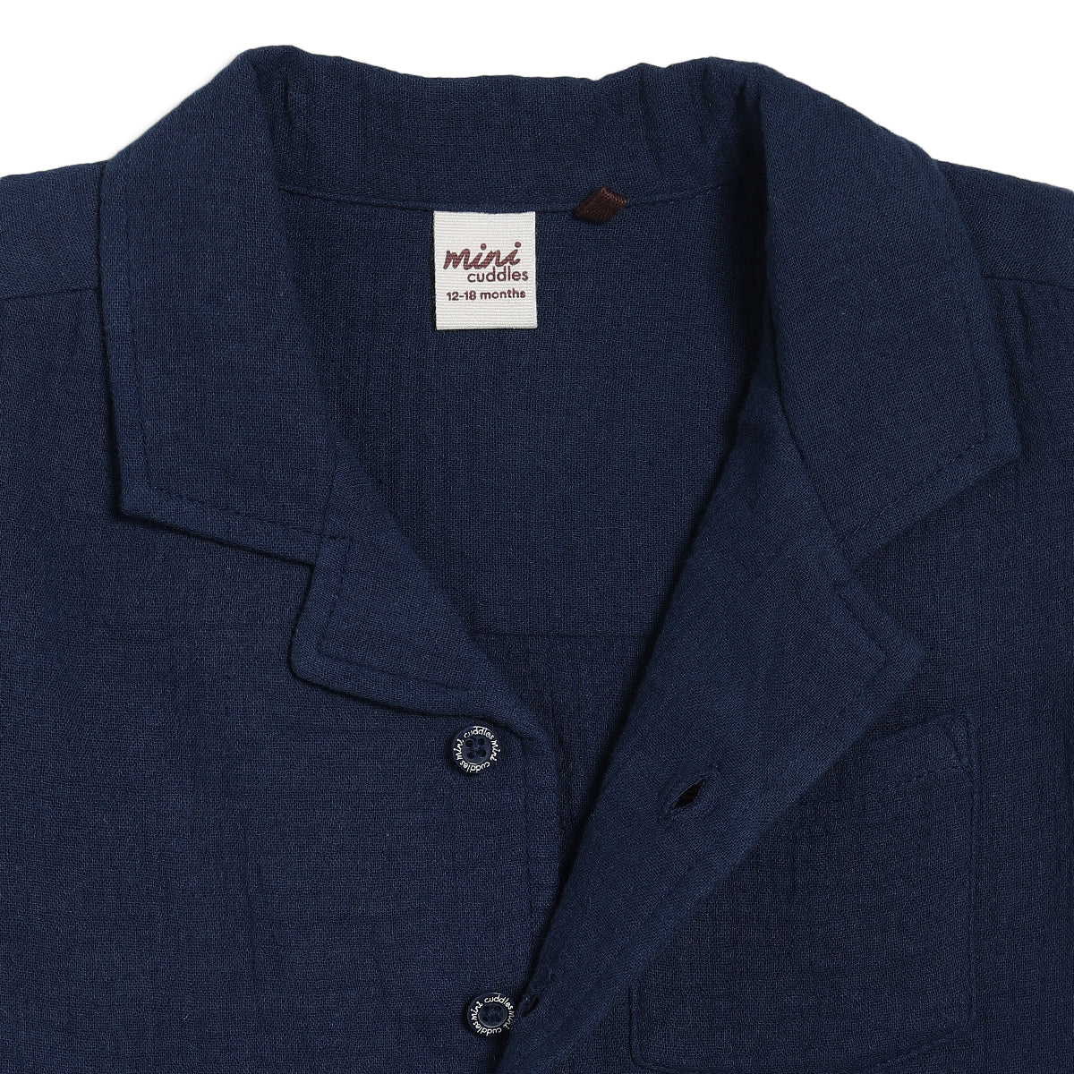 Baby Boys Solid Shirt and Shorts Set, Navy Blue